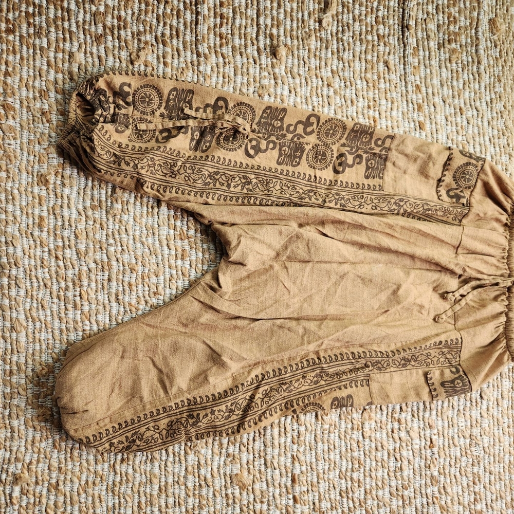 Closing Out Bundle And Save Indigo Men's Tan Pants with Brown Pattern